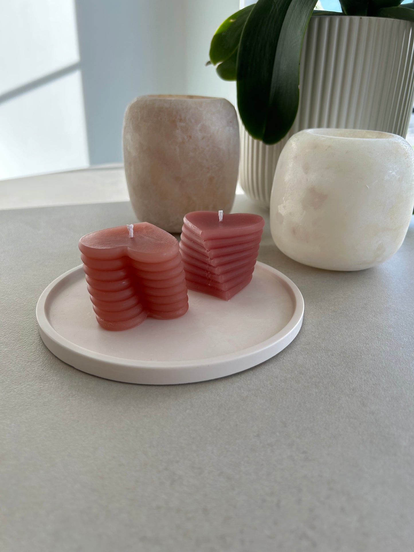 Heart-shaped ribble candle