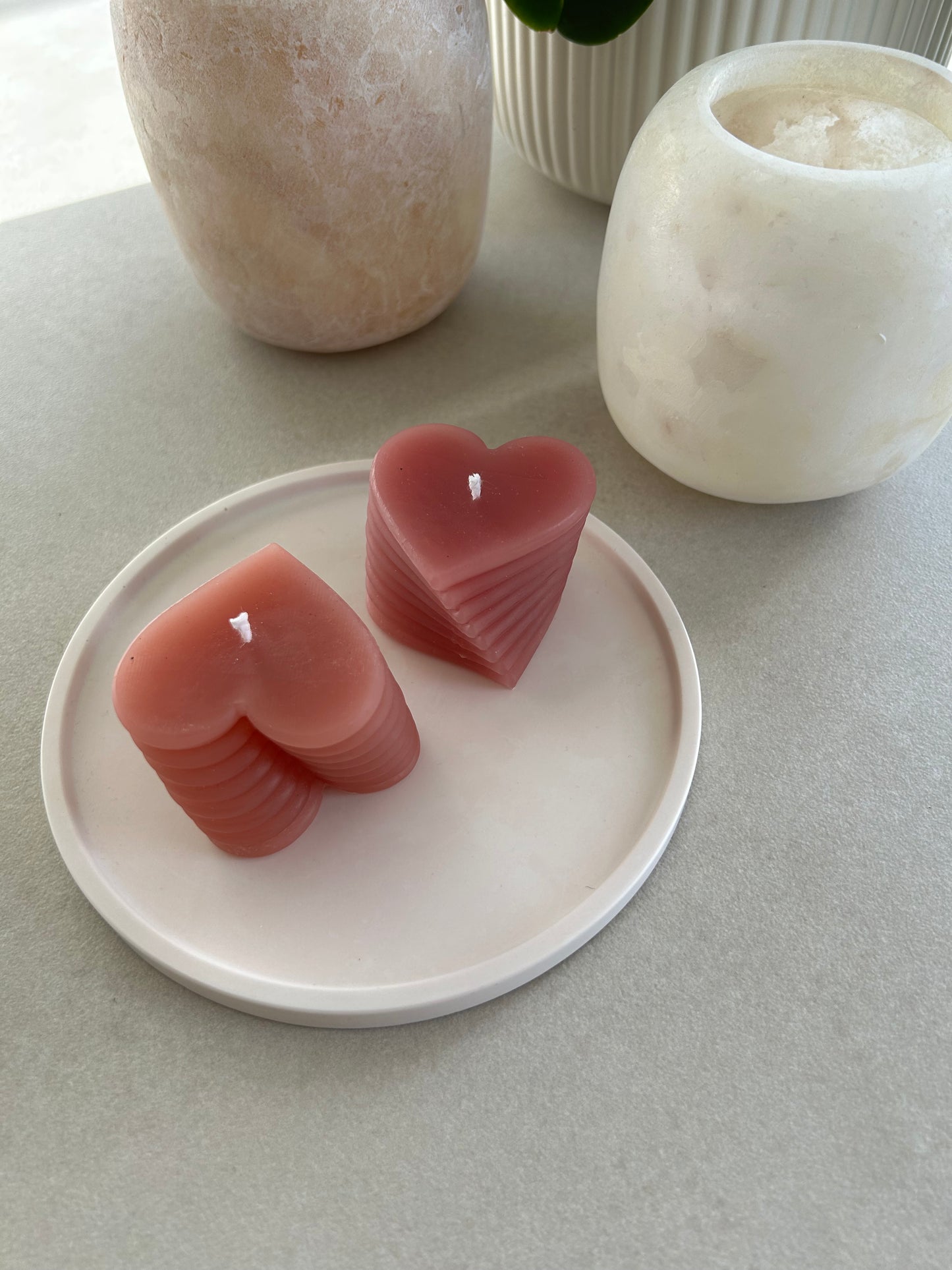 Heart-shaped ribble candle