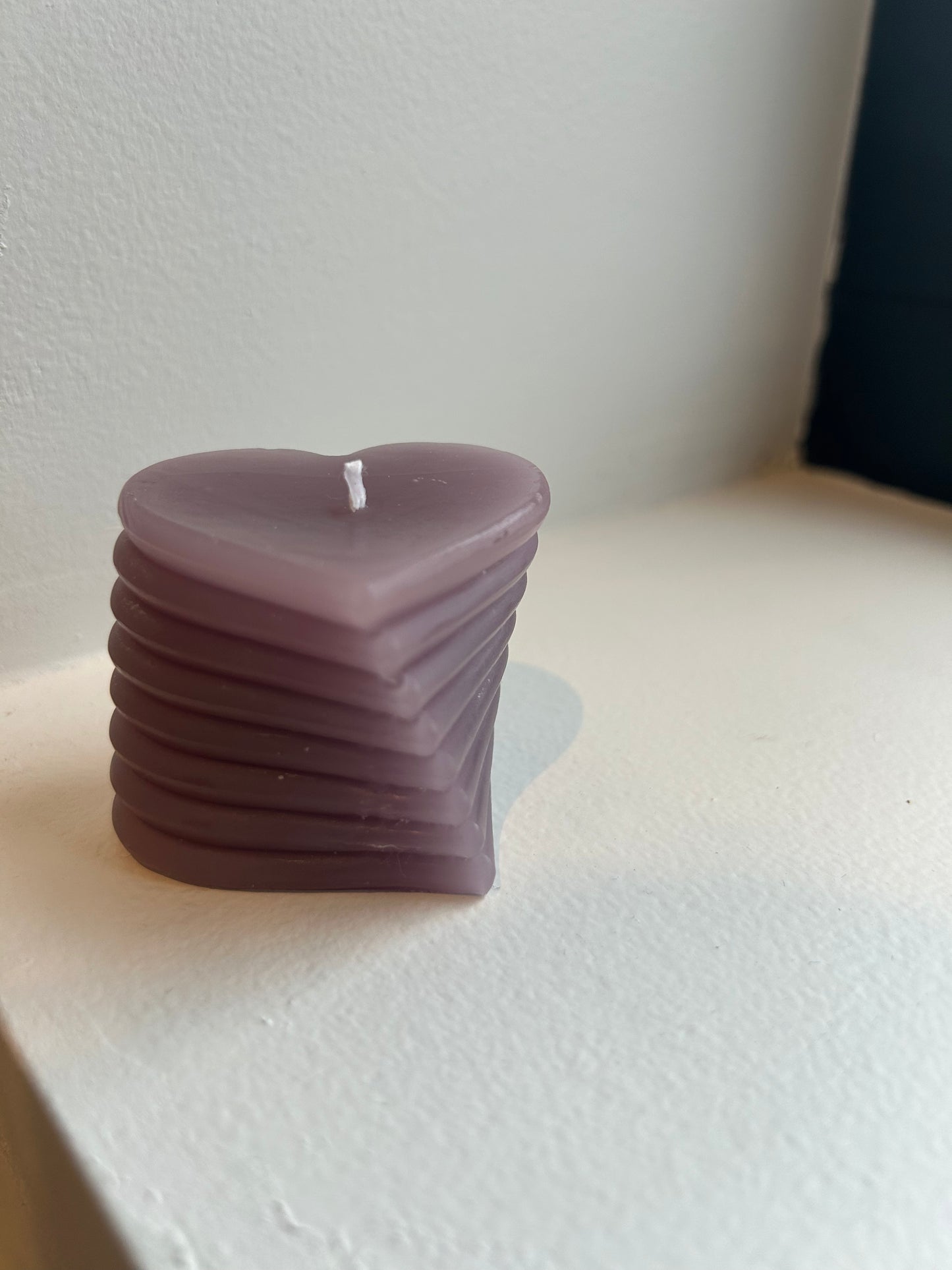 Heart-shaped ribble candle